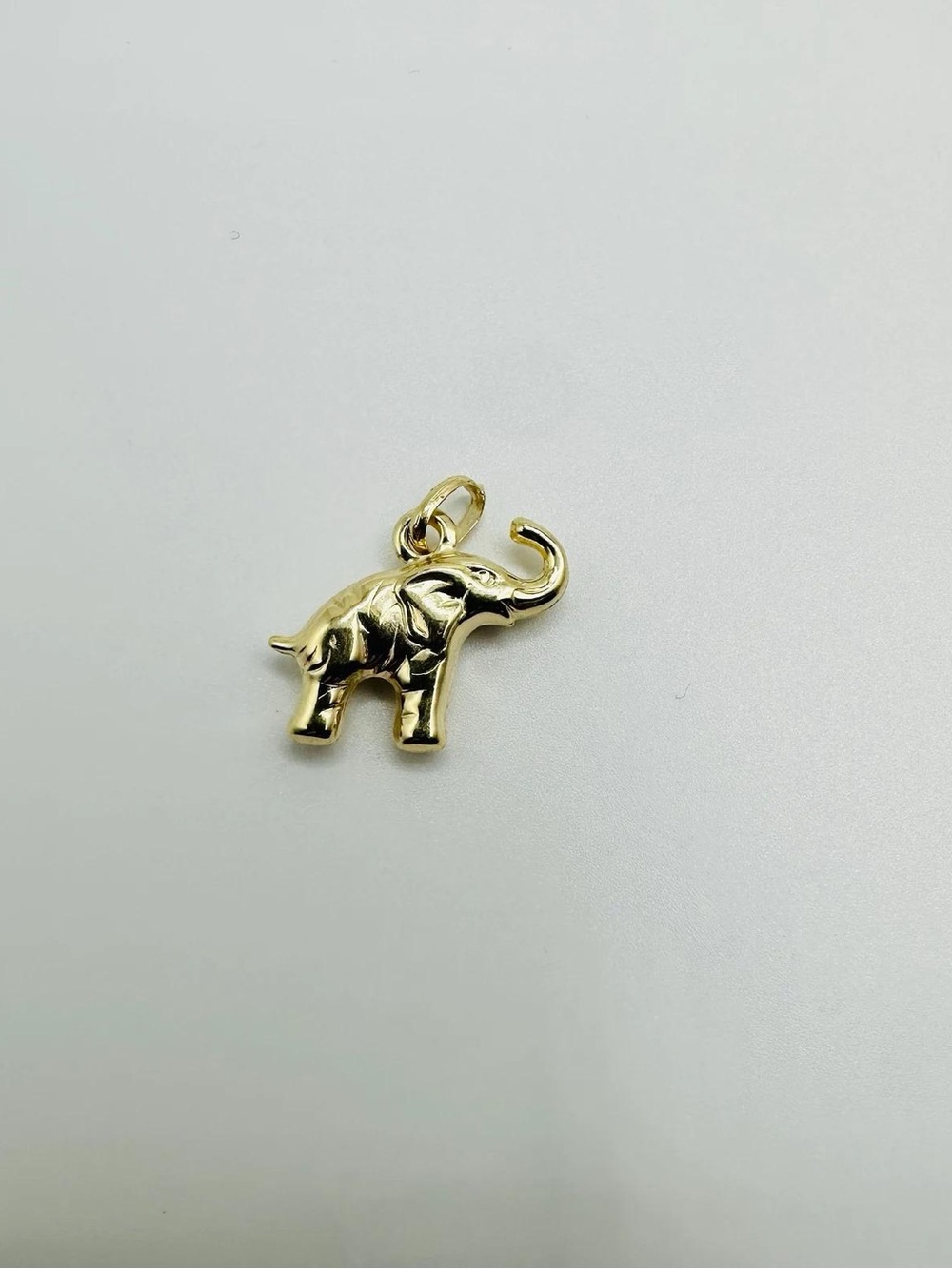 14K Real Solid Yellow Gold Elephant Charm